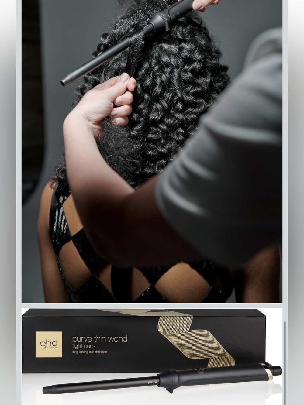 ghd Curve Thin Wand Curling Iron in Black